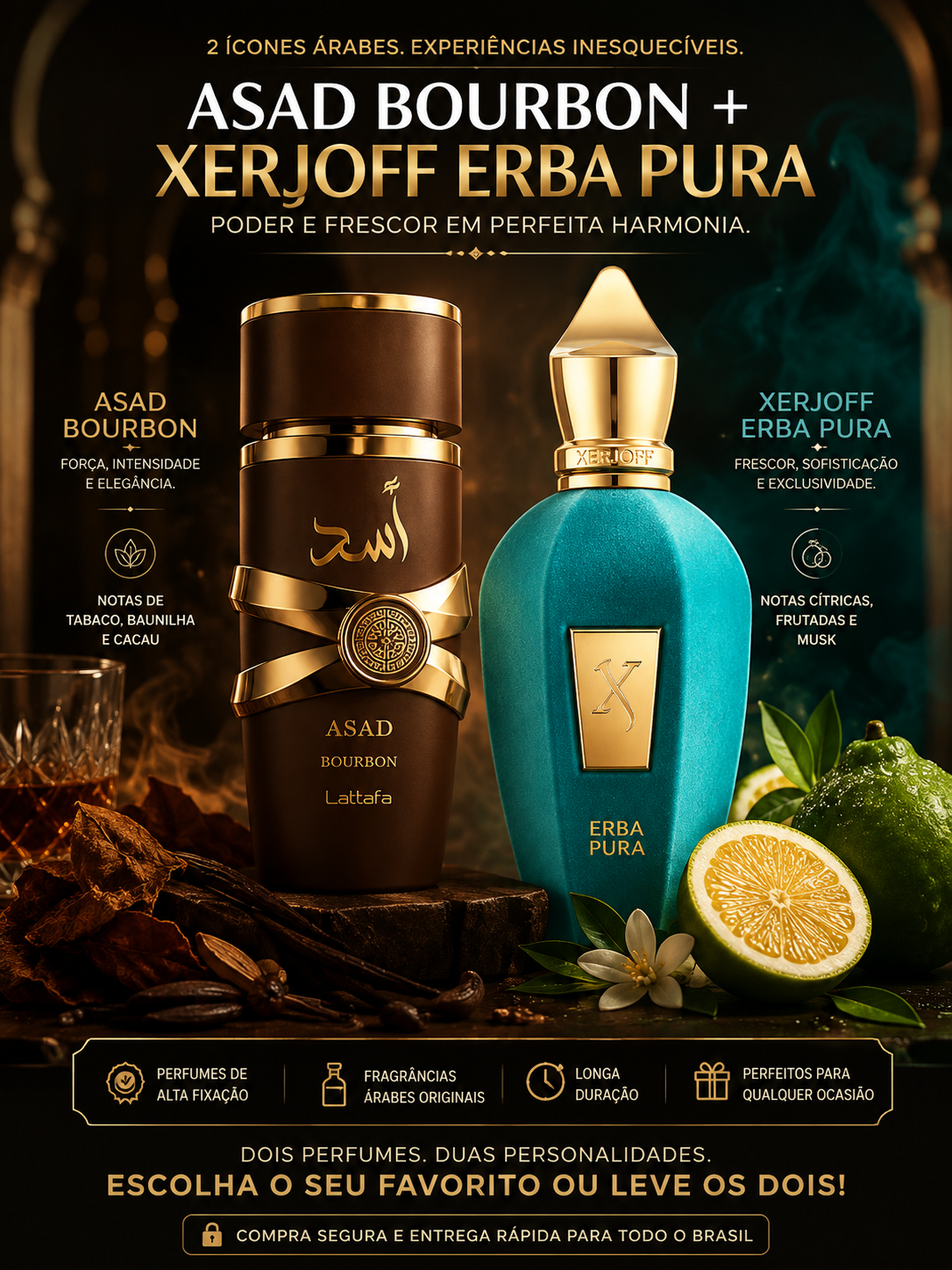 COMPRE 2 E LEVE 4 - Perfumes Árabes Originais ✅🔥 100ML CADA