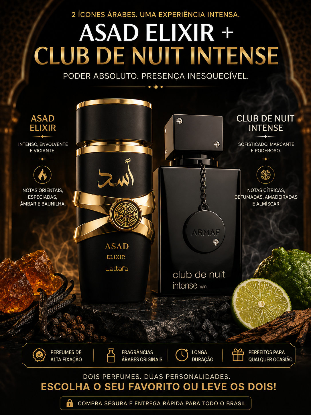 COMPRE 2 E LEVE 4 - Perfumes Árabes Originais ✅🔥 100ML CADA