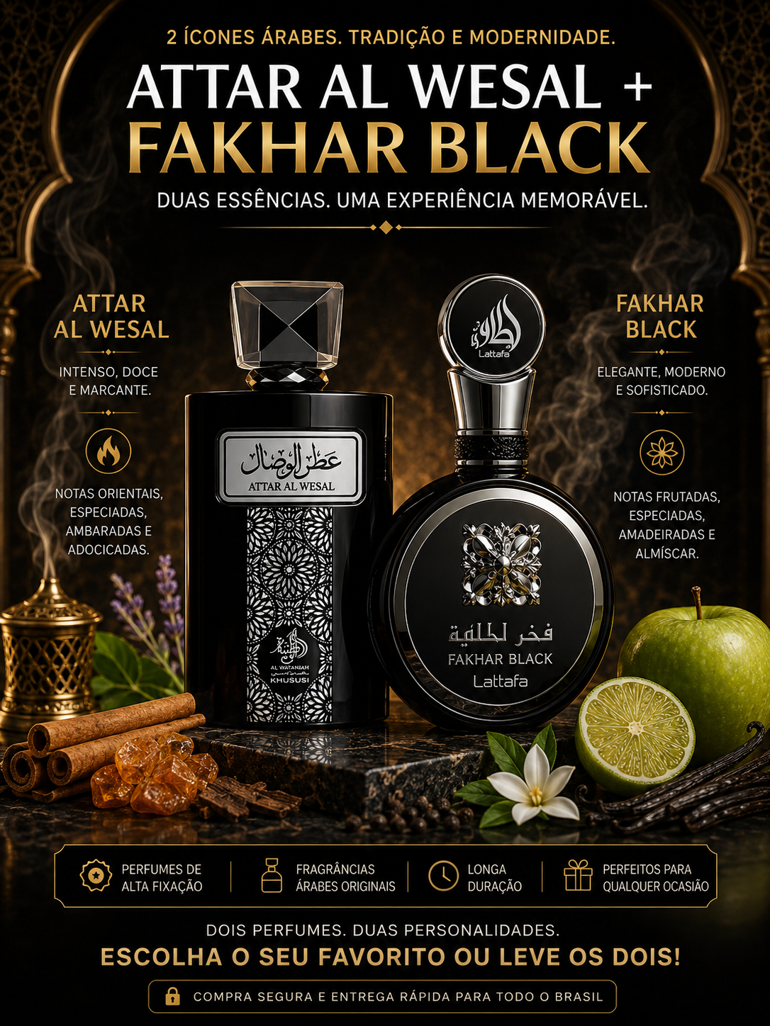 COMPRE 2 E LEVE 4 - Perfumes Árabes Originais ✅🔥 100ML CADA