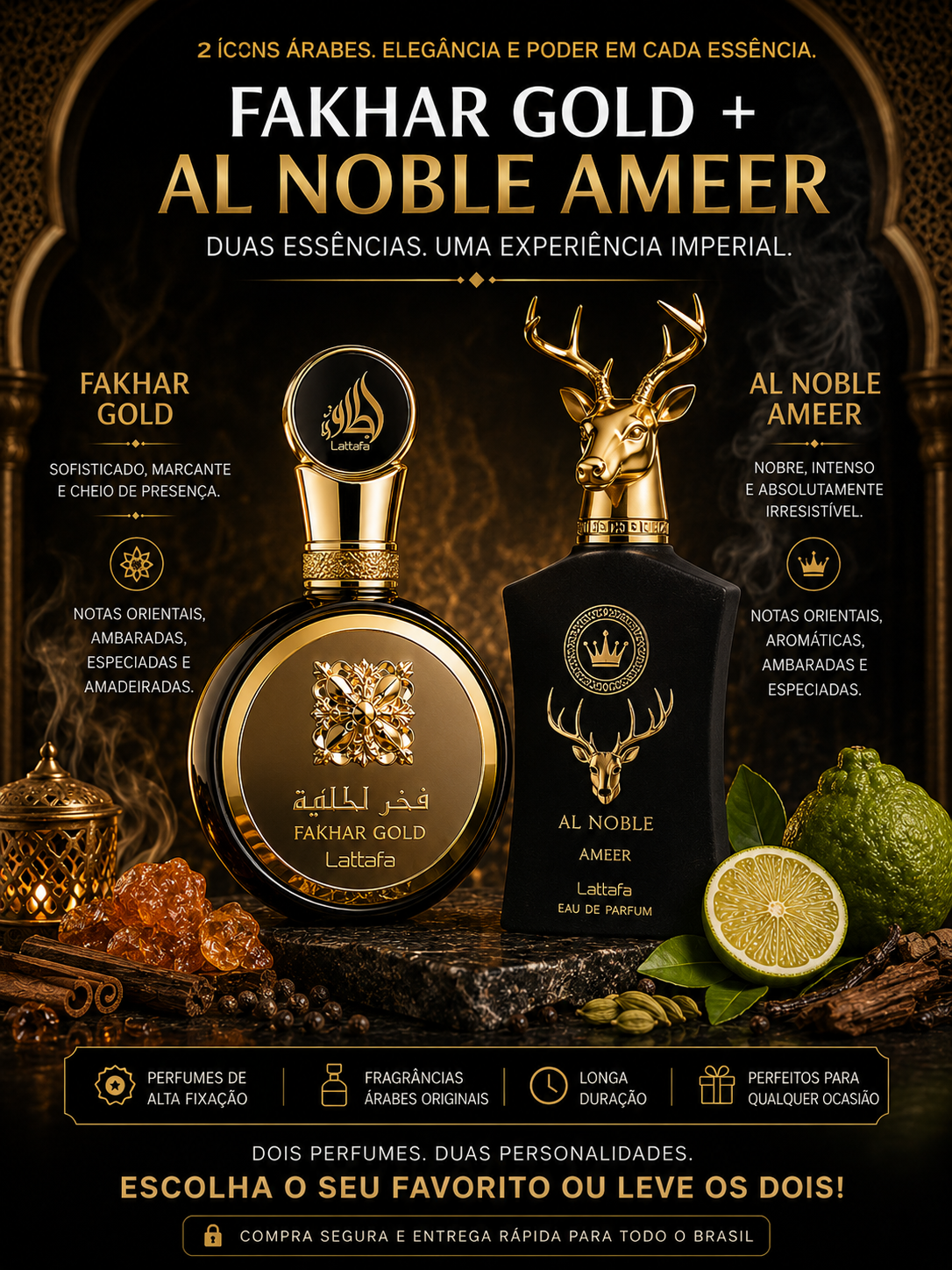 COMPRE 2 E LEVE 4 - Perfumes Árabes Originais ✅🔥 100ML CADA