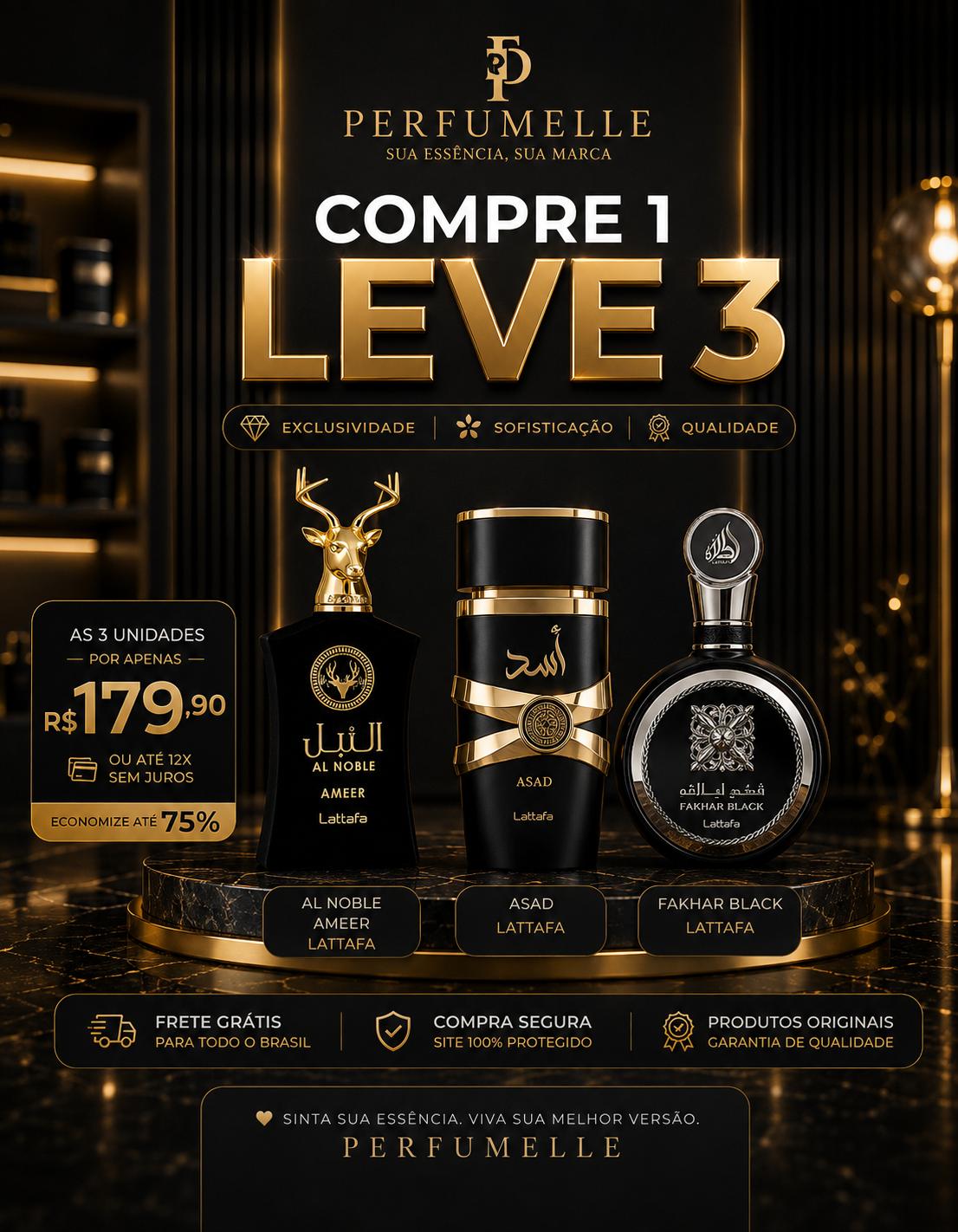 [COMPRE 1, LEVE 3] - Lattafa Fakhar, AL Noble Ameer e Asad Lattafa | 100ml Cada - 50% OFF
