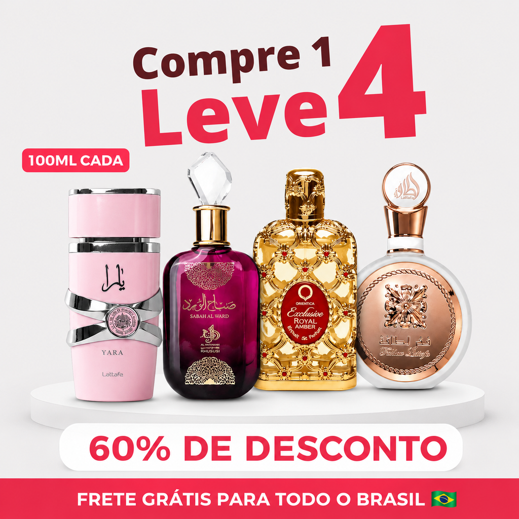 PROMOÇÃO COMPRE 1 LEVE 4 - Lattafa Yara, Sabah Award , Fakhar e Royal Amber  - 100ml Cada