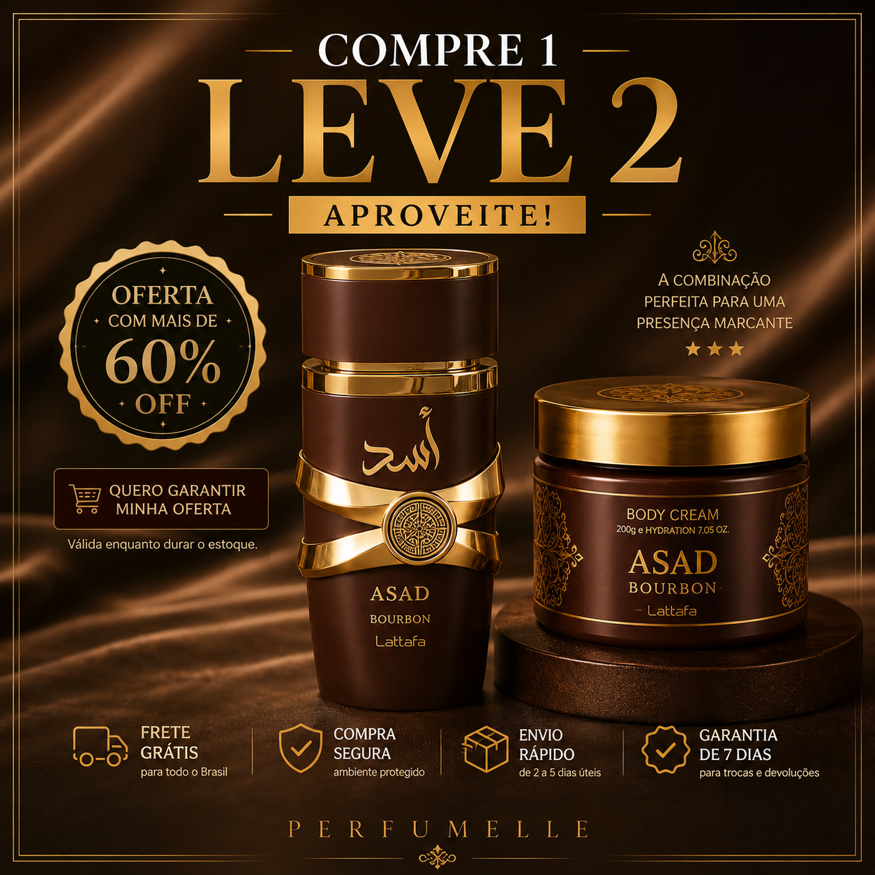 [COMPRE 1 LEVE 2] ASAD Bourbon (100ml) + Hidratante Bourbon - BRINDE (200gr) 🔥